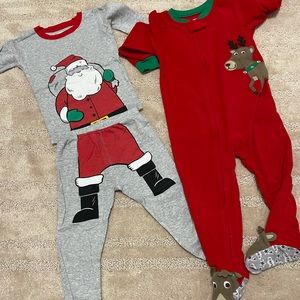 2T/24M Christmas winter pajamas bundle lot of 3 pieces